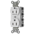 Hubbell Wiring Device-Kellems Straight Blade Devices, Receptacles, Duplex, SNAPConnect, Split Circuit, Half Controlled, 15A 125V, 2-Pole 3-Wire Grounding, Nylon, White SNAP5262C1W